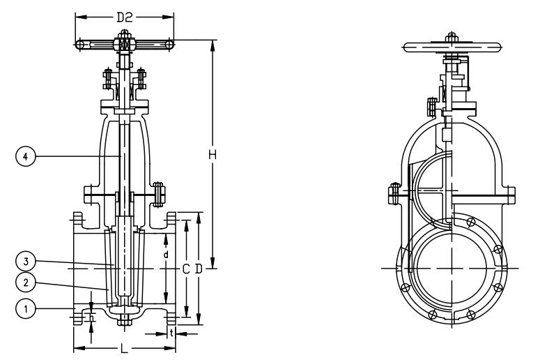 JIS F7363 Marine Cast Iron Gate Valve